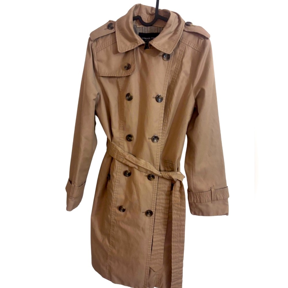 London Fog Tan Double-Breasted Trench Coat